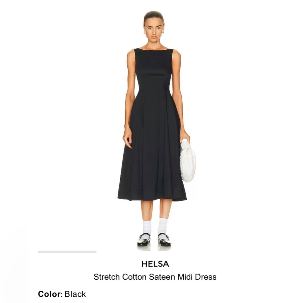 ISO!! HELSA Stretch Cotton Sateen Midi Dress